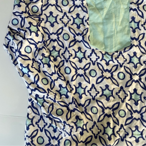 Coolibar UV Protection 3/4 Sleeve Tunic Top White Blue 50+ UPF Women Size Large - Picture 5 of 10